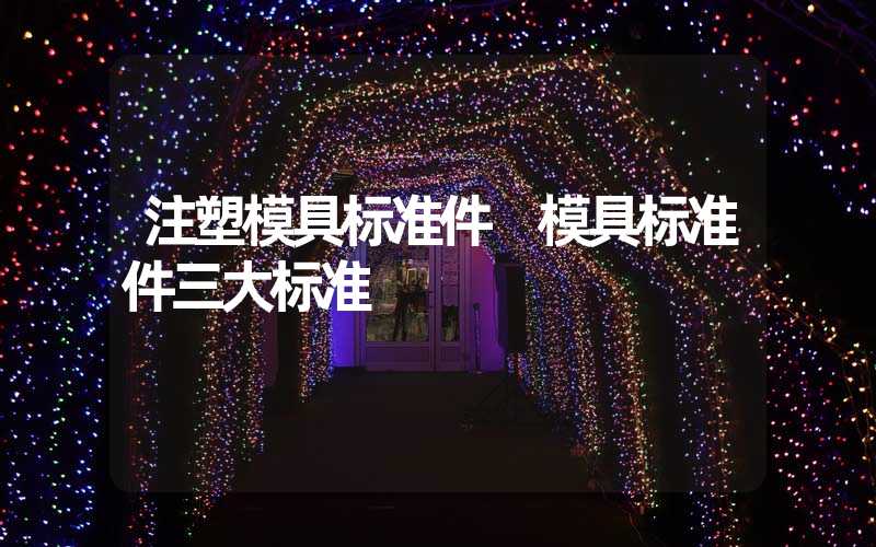 注塑模具标准件 模具标准件三大标准